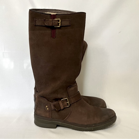 UGG Shoes - Ugg Australia Thomsen Women’s Brown Suede Leather Tall Knee High Boots Size 8
